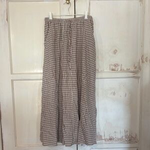 Max Studio Brown Gingham Maxi Skirt